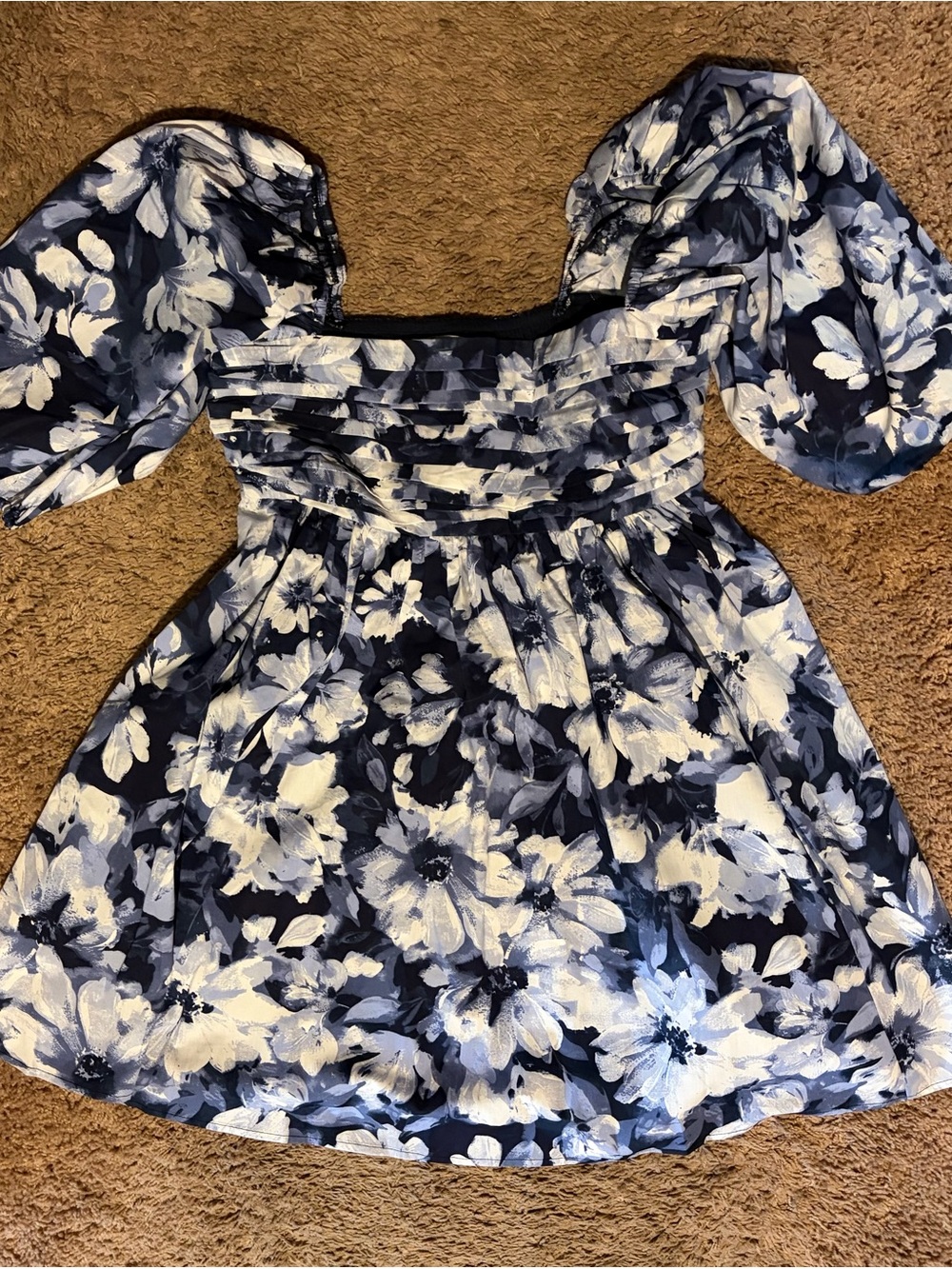 Abercrombie & Fitch Emerson Poplin Puff Sleeve Floral Mini Dress